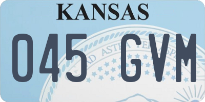 KS license plate 045GVM