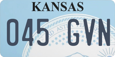 KS license plate 045GVN