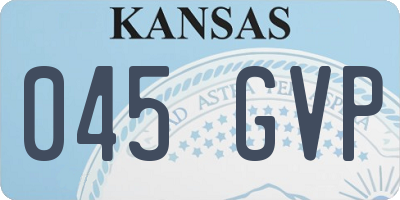 KS license plate 045GVP