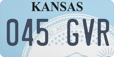 KS license plate 045GVR