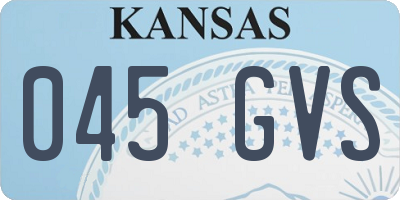 KS license plate 045GVS