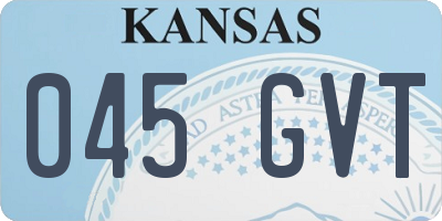 KS license plate 045GVT