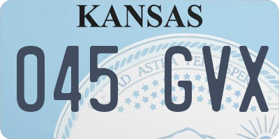 KS license plate 045GVX