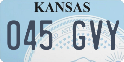 KS license plate 045GVY