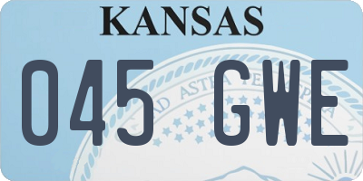 KS license plate 045GWE