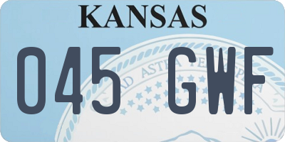 KS license plate 045GWF