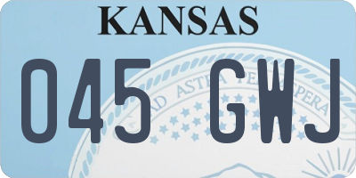 KS license plate 045GWJ
