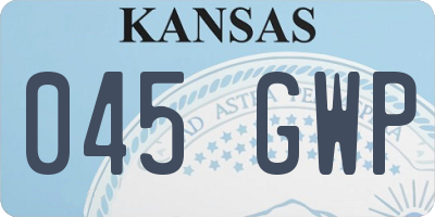 KS license plate 045GWP