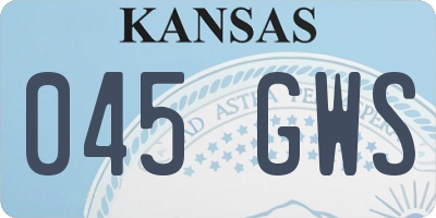 KS license plate 045GWS