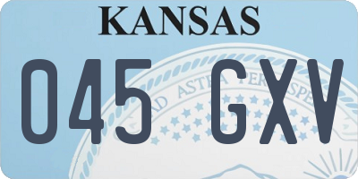 KS license plate 045GXV