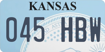 KS license plate 045HBW