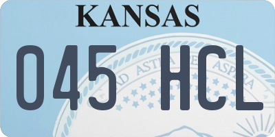 KS license plate 045HCL