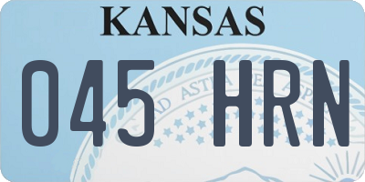 KS license plate 045HRN