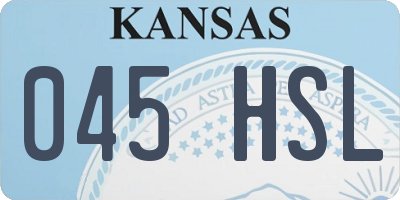 KS license plate 045HSL
