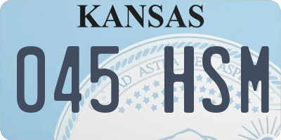 KS license plate 045HSM