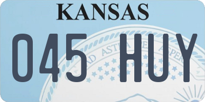 KS license plate 045HUY
