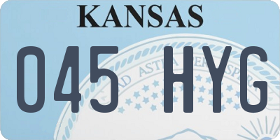 KS license plate 045HYG