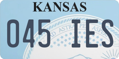 KS license plate 045IES