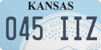 KS license plate 045IIZ