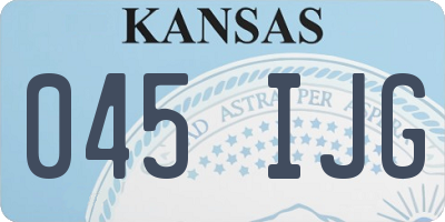 KS license plate 045IJG