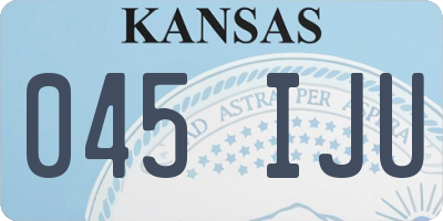 KS license plate 045IJU