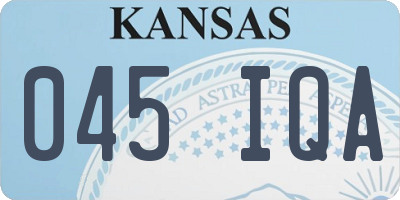 KS license plate 045IQA