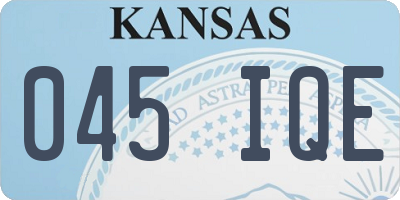 KS license plate 045IQE