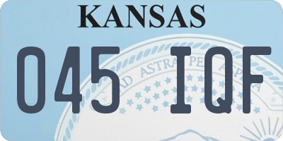 KS license plate 045IQF