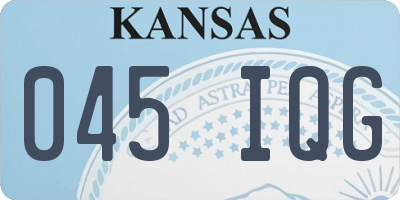 KS license plate 045IQG