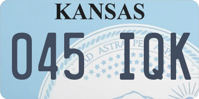 KS license plate 045IQK