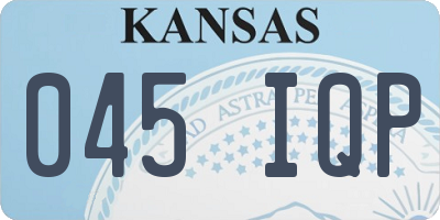 KS license plate 045IQP