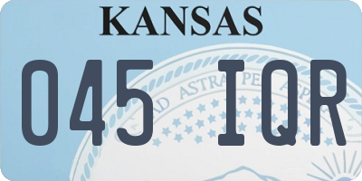 KS license plate 045IQR