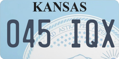 KS license plate 045IQX