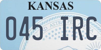 KS license plate 045IRC