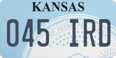 KS license plate 045IRD