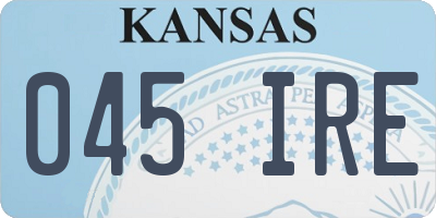 KS license plate 045IRE