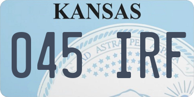 KS license plate 045IRF