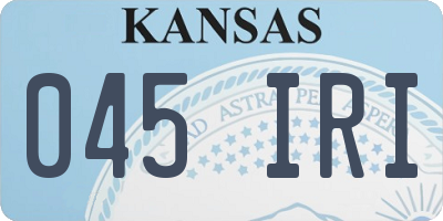 KS license plate 045IRI