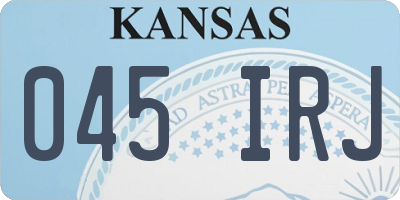KS license plate 045IRJ