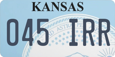 KS license plate 045IRR