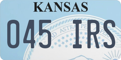 KS license plate 045IRS