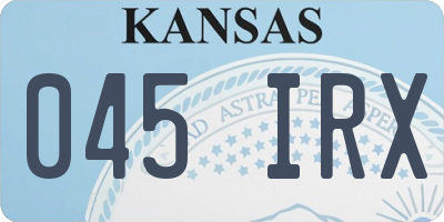 KS license plate 045IRX