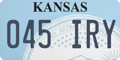 KS license plate 045IRY