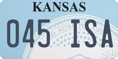 KS license plate 045ISA