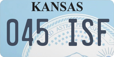 KS license plate 045ISF