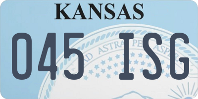 KS license plate 045ISG