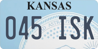 KS license plate 045ISK