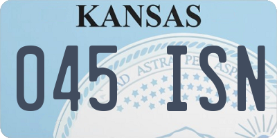 KS license plate 045ISN
