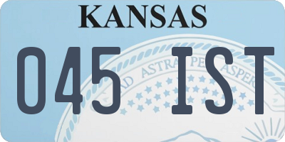 KS license plate 045IST
