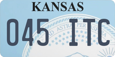 KS license plate 045ITC
